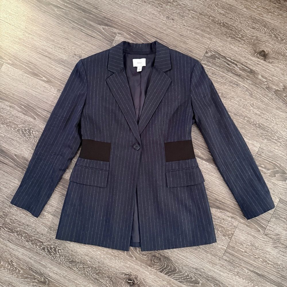 Lewit Navy White Pinstripe Blazer